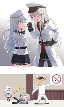 admiral (kancolle), gangut (kancolle), hibiki (kancolle), murasame kai ni (kancolle), murasame (kancolle), saratoga, saratoga (kancolle), t-head admiral, verniy (kancolle) (azur lane, kantai collection) by cnm