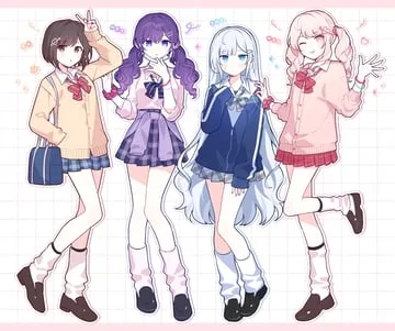 akiyama mizuki, asahina mafuyu, shinonome ena, yoisaki kanade (project sekai) by waka (wk4444)