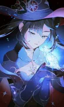 mona, mona (pact of stars and moon) (genshin impact) by haragaita i