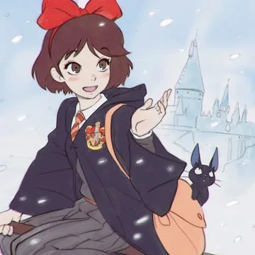 jiji, kiki (harry potter (series), majo no takkyuubin, wizarding world) by ilya kuvshinov