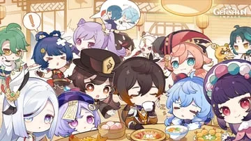 baizhu, changsheng, chongyun, ganyu, guoba, hu tao, keqing, ningguang, qiqi, shenhe, xiangling, xiao, xingqiu, xinyan, yanfei, yun jin, zhongli (genshin impact) by oshioshio