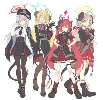 akari, haruna, izumi, junko (blue archive) by satou kibi