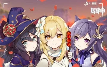 keqing (genshin impact) lumine (genshin impact) mona (genshin impact) (genshin impact)