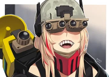 aa-12, aa-12 (smokeless lollipop), amiya, amiya (newsgirl), banana, m4 sopmod ii, ots-14, ots-14 (ruler of the banquet), vsk-94 (arknights, girls' frontline, mad men) by kion-kun