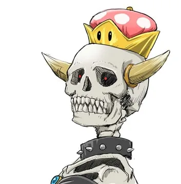 bowsette, dry bowser (mario (series), new super mario bros. u deluxe) by chamaji