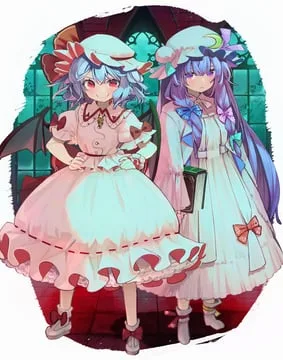 patchouli knowledge, remilia scarlet (touhou) by syuri22