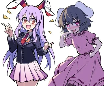 inaba tewi, reisen udongein inaba (touhou) by e.o.