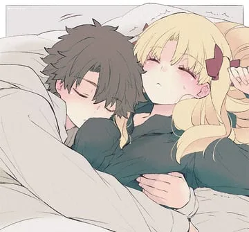 ereshkigal (fate), fujimaru ritsuka (male) (fate/grand order, fate (series)) by azumi (myameco)