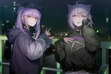 bibi (tokoyami towa) nekomata okayu tokoyami towa (hololive) by miyabino (miyabi1616)