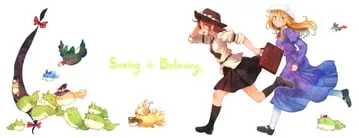 chen, cirno, fujiwara no mokou (phoenix), kamishirasawa keine, kamishirasawa keine (hakutaku), kirisame marisa, maribel hearn, reiuji utsuho, usami renko, yakumo ran, yakumo yukari (touhou) by terrajin