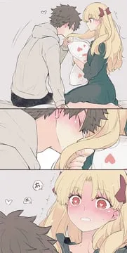 ereshkigal (fate), fujimaru ritsuka (male) (fate/grand order, fate (series)) by azumi (myameco)
