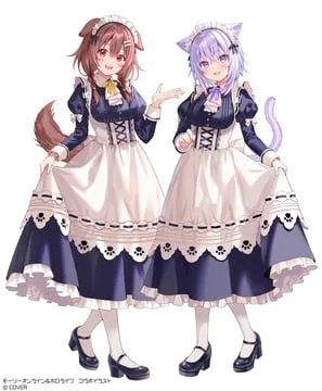 inugami korone, nekomata okayu (hololive) by fukahire (ruinon)
