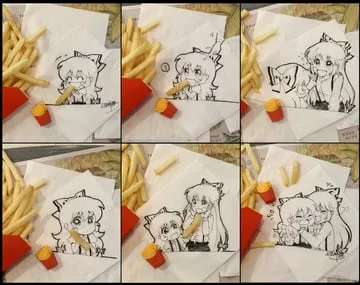 fujiwara no mokou (mcdonald's, real life, touhou) by jokanhiyou