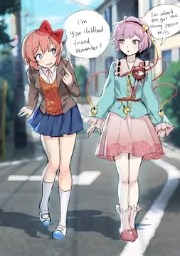 komeiji satori, sayori (doki doki literature club, touhou) by himuhino