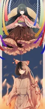 fujiwara no mokou, fujiwara no mokou (young), houraisan kaguya (touhou) by somei ooo