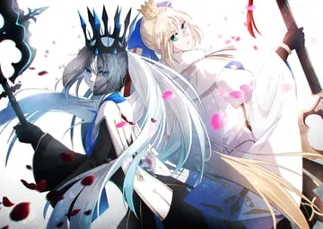artoria caster (fate) artoria caster (third ascension) (fate) artoria pendragon (fate) morgan le fay (fate) (fate/grand order fate (series)) by yamano udumi