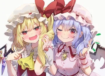 flandre scarlet, remilia scarlet (touhou) by syuri22