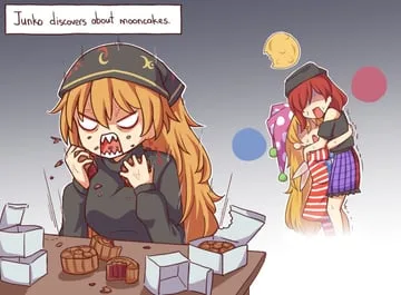 clownpiece, hecatia lapislazuli, junko (touhou) by wool (miwol)