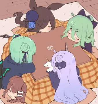 inugami korone, rice shower, unicorn, uruha rushia, yamakaze (kancolle) (azur lane, hololive, kantai collection, umamusume) by suzuki toto