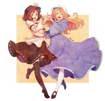 maribel hearn, usami renko (machikado-mapoze, touhou) by terrajin