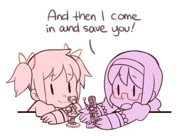 akemi homura kaname madoka (mahou shoujo madoka magica mahou shoujo madoka magica (anime)) by ange (angeban93)