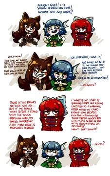 imaizumi kagerou, sekibanki, wakasagihime (touhou) by peachems (gemu)