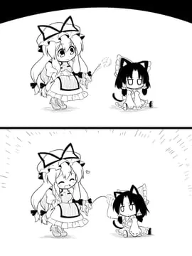 hakurei reimu, yakumo yukari (touhou) by futa (nabezoko)