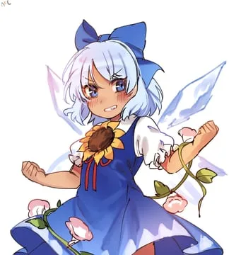 cirno, tanned cirno (hidden star in four seasons, touhou) by shan