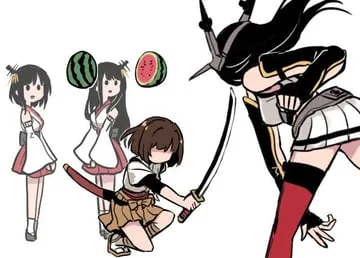 fusou (kancolle), hyuuga (kancolle), nagato (kancolle), yamashiro (kancolle) (kantai collection) by terrajin