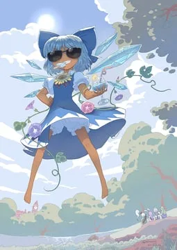 cirno, izayoi sakuya, kochiya sanae, konpaku youmu, konpaku youmu (ghost), reisen udongein inaba, tanned cirno (hidden star in four seasons, touhou) by dahuang