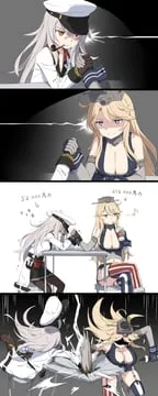 gangut (kancolle), inazuma (kancolle), iowa (kancolle) (kantai collection) by cnm