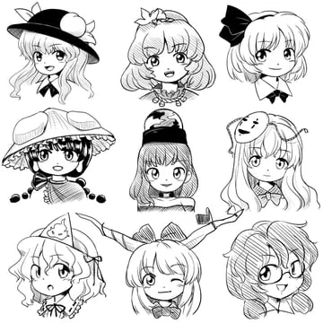 hata no kokoro, hecatia lapislazuli, hinanawi tenshi, ibuki suika, konpaku youmu, saigyouji yuyuko, usami sumireko, yasaka kanako, yatadera narumi (touhou) by itatatata