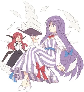 koakuma, patchouli knowledge (touhou) by satou kibi