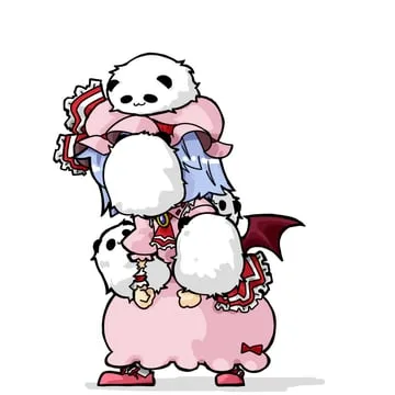 hong meiling, hong meiling (panda), panda meiling (seki (red shine)), remilia scarlet (touhou) by seki (red shine)