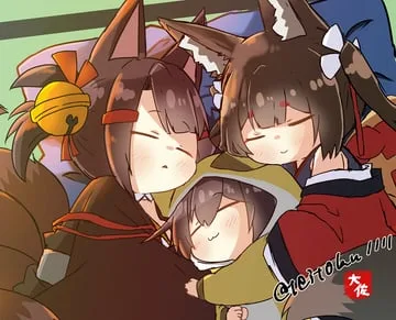 akagi-chan, amagi-chan, kaga (kancolle) (azur lane, kantai collection) by taisa (kari)