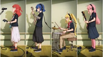 gotoh hitori ijichi nijika kita ikuyo yamada ryo (bocchi the rock!) by jl tan